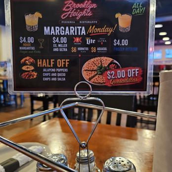 Brooklyn Heights Pizzeria - Margarita Monday info - New American Near Me - Leander, Texas
