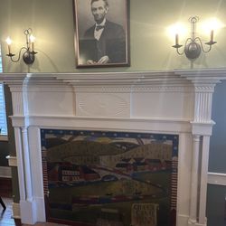Buxton Inn - Breakfast dining area fireplace (loved this)