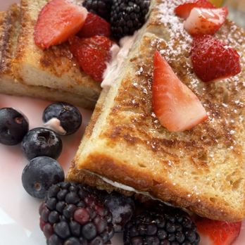 Memphis Cafe - Stuffed French toast with fresh berries. Breakfast all day in Costa Mesa, Orange County. One of the best breakfasts around! - Southern Near Me - Costa Mesa, California