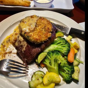 Mainstream Bar and Grill - Ribeye, vegetables, and crab cake - Bars Near Me - Poway, California Mainstream Bar and Grill - Ribeye, vegetables, and crab cake - Bars Near Me - Poway, California
