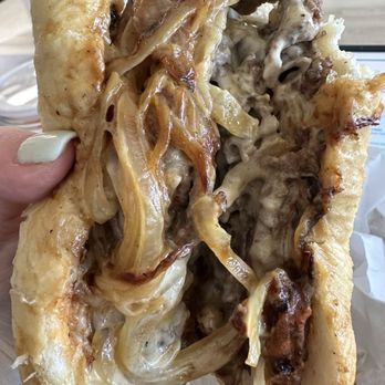 Chalkboard Cafe - Cheesesteak (White American cheese), no peppers , yummmmmm - Breakfast & Brunch Near Me - Seaside, Oregon