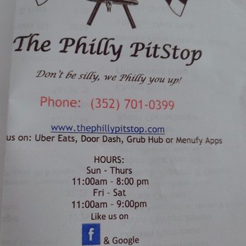 Phillys Best Cheesesteak House - Pit Stop Menu - Cheesesteaks Near Me - Spring Hill, Florida Phillys Best Cheesesteak House - Pit Stop Menu - Cheesesteaks Near Me - Spring Hill, Florida