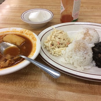 Jackie's Diner - Lau lau combo with tripe stew. I added the soy sauce though haha - Hawaiian Near Me - Aiea, Hawaii