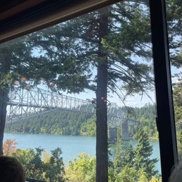 Bridge of the Gods- view from our restaurant booth