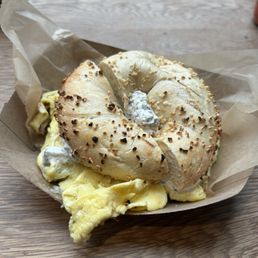 The Truffled Egg on a garlic bagel The Truffled Egg on a garlic bagel
