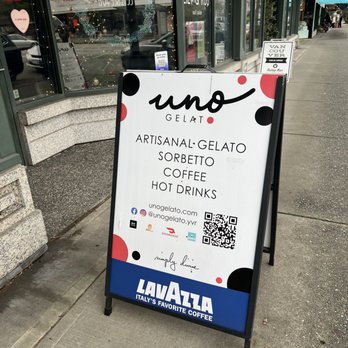 Uno Gelato - outdoor signage - Ice Cream & Frozen Yogurt Near Me - Vancouver, British Columbia Uno Gelato - outdoor signage - Ice Cream & Frozen Yogurt Near Me - Vancouver, British Columbia