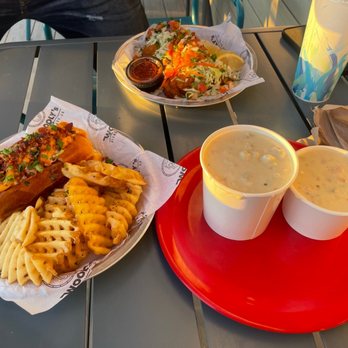 Wooly's - Seafood roll, clam chowder and fish tacos - Seafood Near Me - Pismo Beach, California Wooly's - Seafood roll, clam chowder and fish tacos - Seafood Near Me - Pismo Beach, California