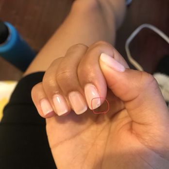 Joy Nails & Spa - One of my 2 chipped nails. I didn't post a picture of my second nail because it's too difficult to see, but it looks just like this one. - Waxing Near Me - Whittier, California
