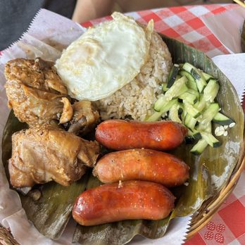 Tapsilog Bistro - Combo plate with longsilog and chicken adobo - Filipino Near Me - Campbell, California Tapsilog Bistro - Combo plate with longsilog and chicken adobo - Filipino Near Me - Campbell, California