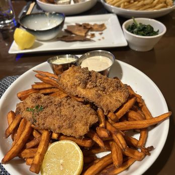 Azure Oceanfront Dining - Fried cod with sweet potato fries - Seafood Near Me - Daytona Beach Shores, Florida