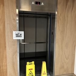 Elevators down often.  use fire exits to go up 8 flights of stairs and back down again ?