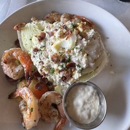 Wedge salad with shrimp. Wedge salad with shrimp.