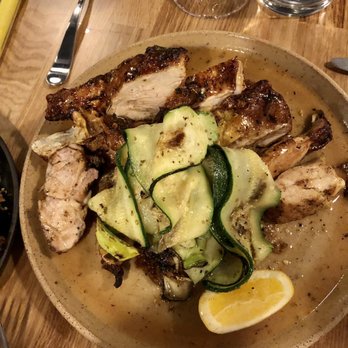 The Greenwich - Roasted chicken with squash ribbons - Cocktail Bars Near Me - Denver, Colorado The Greenwich - Roasted chicken with squash ribbons - Cocktail Bars Near Me - Denver, Colorado