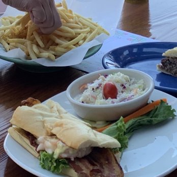 Nepenthe - $25 for shrimp BLT .. chewy bread + 2 shrimps inside + 2 cold bacons + not fresh vege.. - New American Near Me - Big Sur, California Nepenthe - $25 for shrimp BLT .. chewy bread + 2 shrimps inside + 2 cold bacons + not fresh vege.. - New American Near Me - Big Sur, California