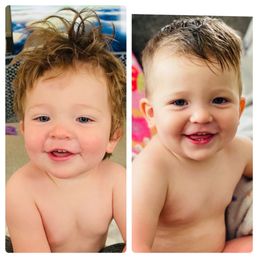 Before/After of my sons haircut! Barber shack for the win!!!