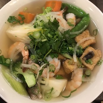Simply Pho - P23 vegan Pho with shrimp added - Vietnamese Near Me - Houston, Texas