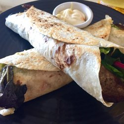 The Deck Cafe - Burgeritto with sour cream on side ($16 AUD)