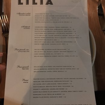 Lilia - Menu - Italian Near Me - Brooklyn, New York Lilia - Menu - Italian Near Me - Brooklyn, New York