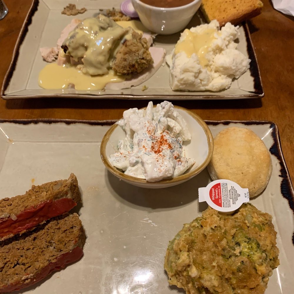 Back Home Restaurant - Top: Turkey and Dressing, pinto beans, and mashed potatoes Bottom: meatloaf, potato salad, and broccoli casserole - Comfort Food Near Me - Elizabethtown, Kentucky Back Home Restaurant - Top: Turkey and Dressing, pinto beans, and mashed potatoes Bottom: meatloaf, potato salad, and broccoli casserole - Comfort Food Near Me - Elizabethtown, Kentucky