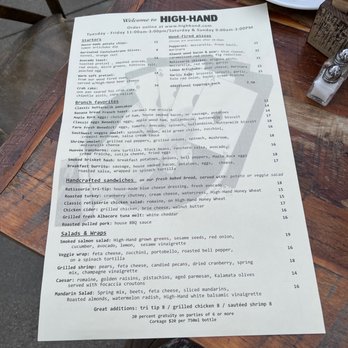 High Hand Cafe - Menu 02/2022 - New American Near Me - Loomis, California High Hand Cafe - Menu 02/2022 - New American Near Me - Loomis, California