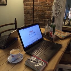 Great place to work: fast and reliable wifi, peaceful downstairs area.