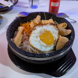 Fried tofu bibimbap