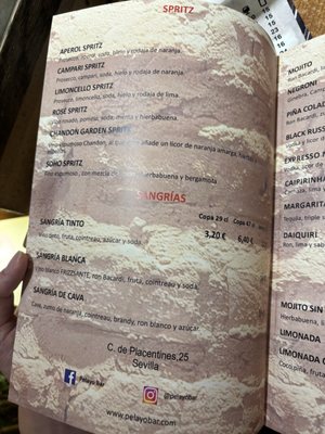 Menu photo 1 Pelayo Seville, SE