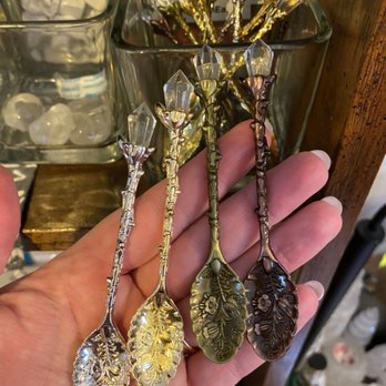 Love, Light & Positivity - Antique Crystal herb Spoons. - Psychics Near Me Love, Light & Positivity - Antique Crystal herb Spoons. - Psychics Near Me