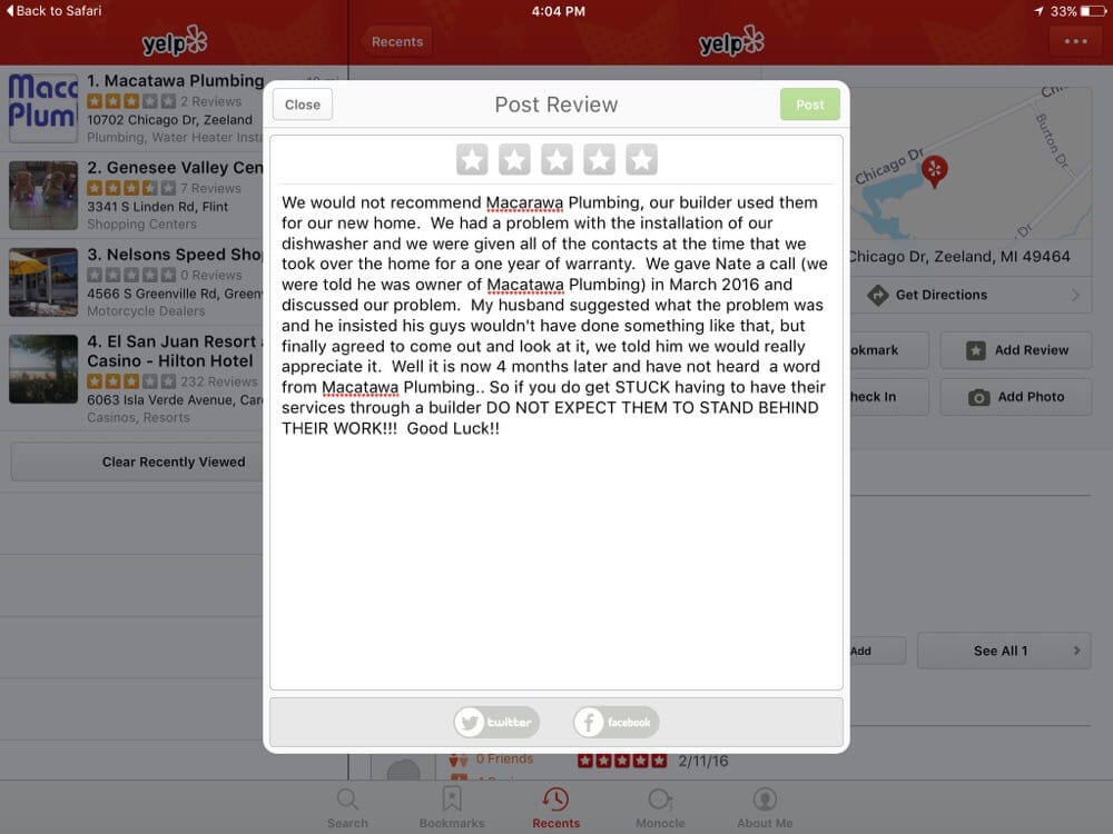 Slide of Macatawa Plumbing