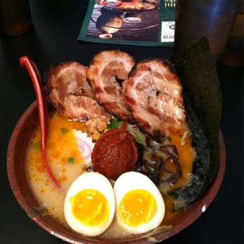Ramen Misoya - Spicy tonkatsu ramen w miso egg and 3 slices cha su pork - Ramen Near Me - Mount Prospect, Illinois Ramen Misoya - Spicy tonkatsu ramen w miso egg and 3 slices cha su pork - Ramen Near Me - Mount Prospect, Illinois