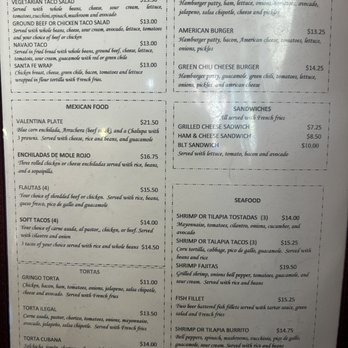 Valentinas - Menu Page 3 - December 2023 - Mexican Near Me - Santa Fe, New Mexico