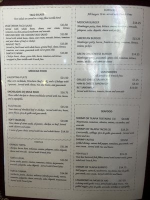 Menu photo 3 Valentinas Santa Fe, NM