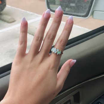 Bella Nail Bar - Almond shaped Lavender French tips dip - Nail Salons Near Me - Denton, Texas Bella Nail Bar - Almond shaped Lavender French tips dip - Nail Salons Near Me - Denton, Texas