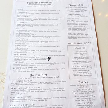 Back Bay Gourmet - This is the Front Page of their Lunch Menu.  Photo taken June 1, 2026. - Sandwiches Near Me - Virginia Beach, Virginia