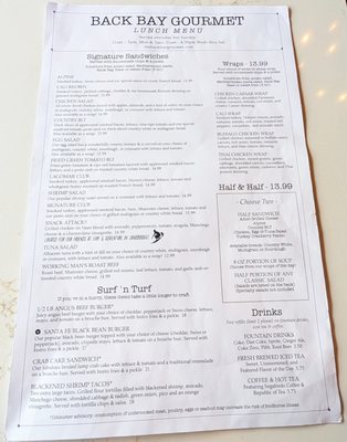 Menu photo 1 Back Bay Gourmet Virginia Beach, VA