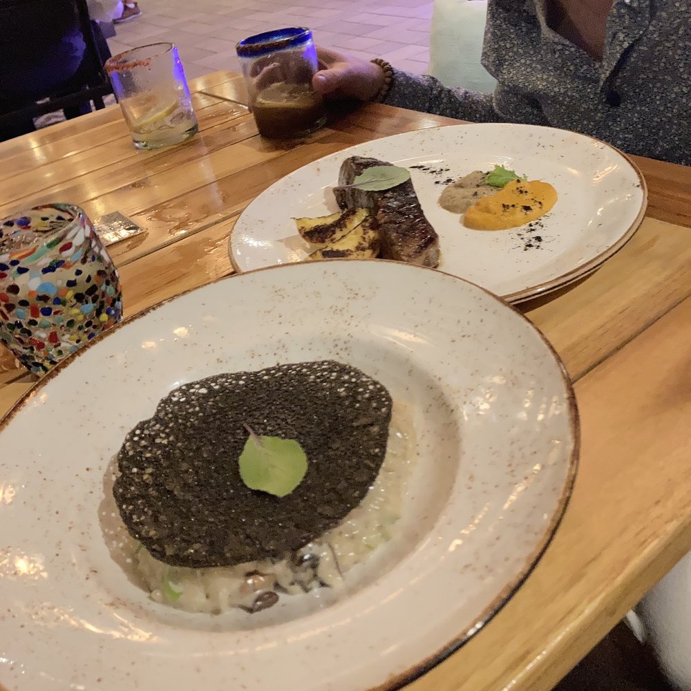La Cocina - BONE MARROW AND MUSHROOM RISOTTO and MAGRET DUCK BREAST - International Near Me - Playa del Carmen, ROO La Cocina - BONE MARROW AND MUSHROOM RISOTTO and MAGRET DUCK BREAST - International Near Me - Playa del Carmen, ROO