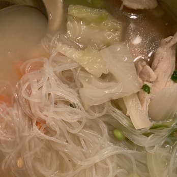 Sala Thai - Glass noodle soup. More than can broth with chicken and veges. Not Thai. - Thai Near Me - Rancho Cordova, California Sala Thai - Glass noodle soup. More than can broth with chicken and veges. Not Thai. - Thai Near Me - Rancho Cordova, California