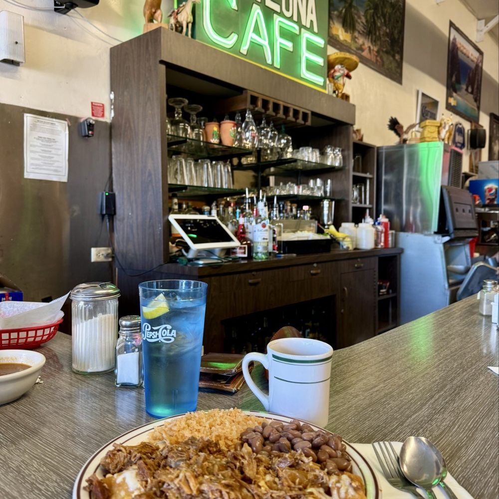 Arizona Cafe - Chilaquiles with chili verde, pot beans and rice. - Mexican Near Me - Bakersfield, California Arizona Cafe - Chilaquiles with chili verde, pot beans and rice. - Mexican Near Me - Bakersfield, California