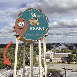 Serene Beans next to the Katy water tower. Serene Beans next to the Katy water tower.
