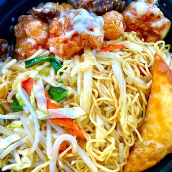 Pho Tasty - 7-1-24 we have here, honey, walnut prawns with vegetable chow mein, and a crab cream cheese puff. - Chinese Near Me - Auburn, California