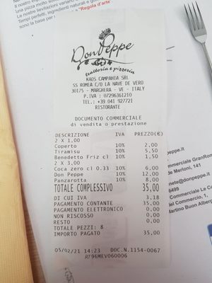 Menu photo 2 Don Peppe Marghera, VE