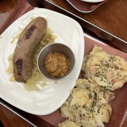 Bratwurst with German potato salad Bratwurst with German potato salad