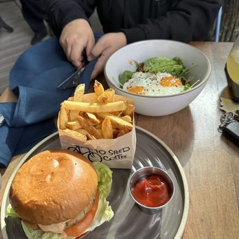 Pedalers Fork - Ahi burger and fries - New American Near Me - Calabasas, California Pedalers Fork - Ahi burger and fries - New American Near Me - Calabasas, California