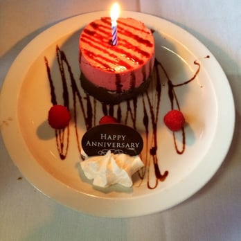 21 Oceanfront - Free Anniversary desert! Raspberry on top of chocolate. Super delicious. - New American Near Me - Newport Beach, California
