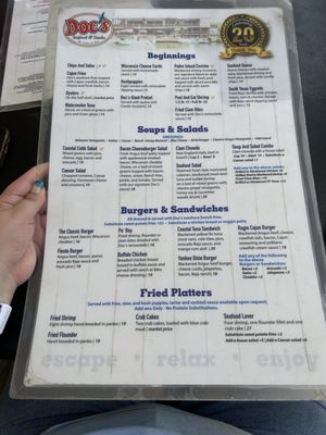 Menu photo 7 Doc's Seafood & Steaks Corpus Christi, TX