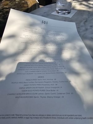 Menu photo 6 RH Rooftop Restaurant at RH Oak Brook Oak Brook, IL