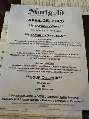 Menu photo 4 Marigold Cafe & Bakery Colorado Springs, CO Menu photo 4 Marigold Cafe & Bakery Colorado Springs, CO