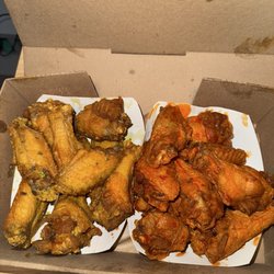 Wings Over Somerville - Wings Half garlic parm / half hot