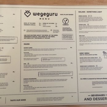 Wegeguru - Menu - English - Vegan Near Me - Warsaw, MZ