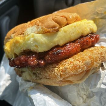 Kasama - Longanisa, Egg, and Cheese Breakfast Sandwich with Hash Brown - Filipino Near Me - Chicago, Illinois